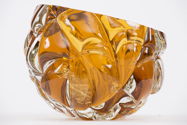 Amber Cut Vase