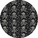 Crossbones Small Black 16" Round Pebble Placemat Set of 4