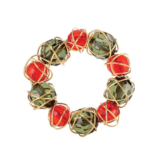 Crystal Baubble Red & Green Nr