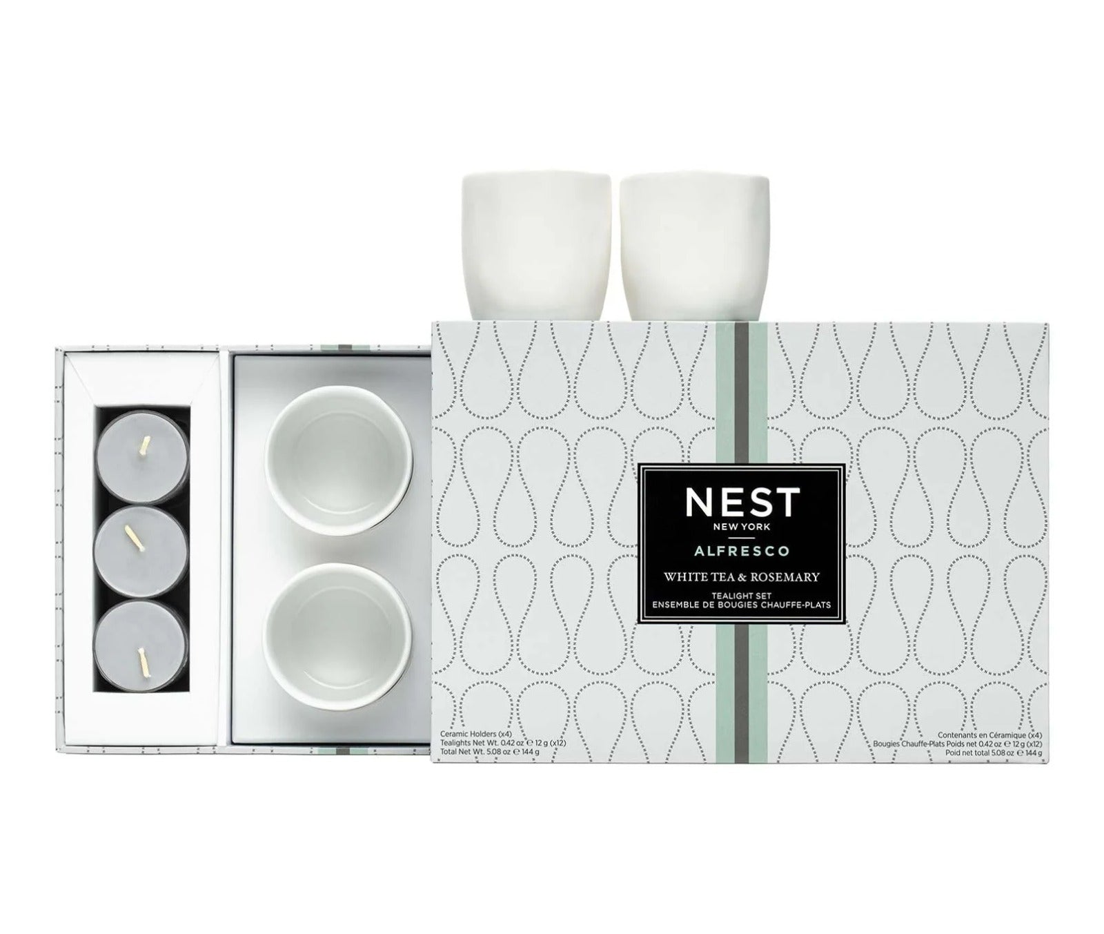 White Tea & Rosemary Tealight Holder Set
